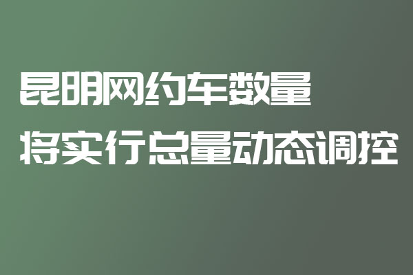 昆明网约车数量将实行总量动态调控_网约车牌照申请代办_昆明网约车平台_网约车